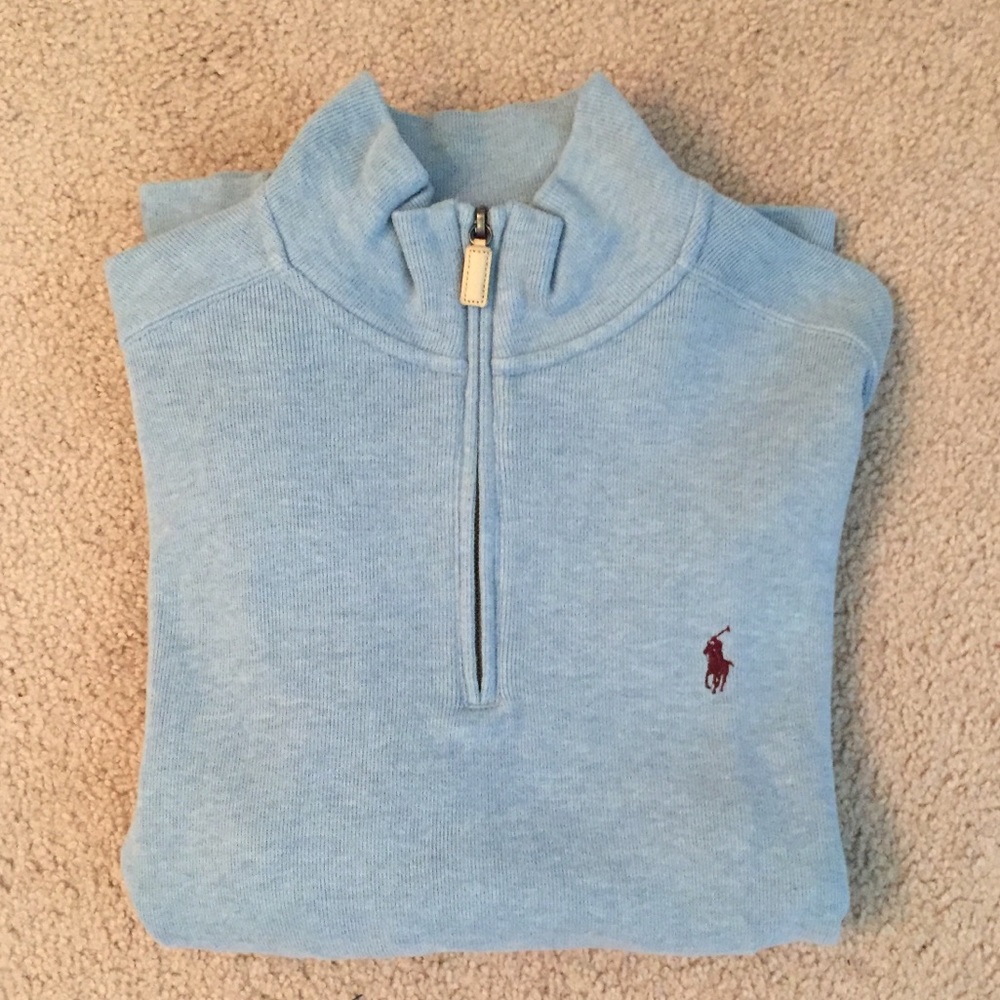Blue Polo by Ralph Lauren Quarter-Zip Sweater
